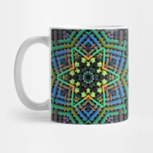 Weave Mandala Green Orange and Pink` Mug